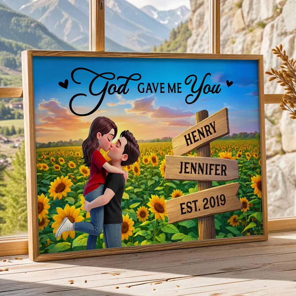 Personalized Couple Canvas Print for Romantic Partners - Anniversary Gift Poster or Canvas MagicInPrints