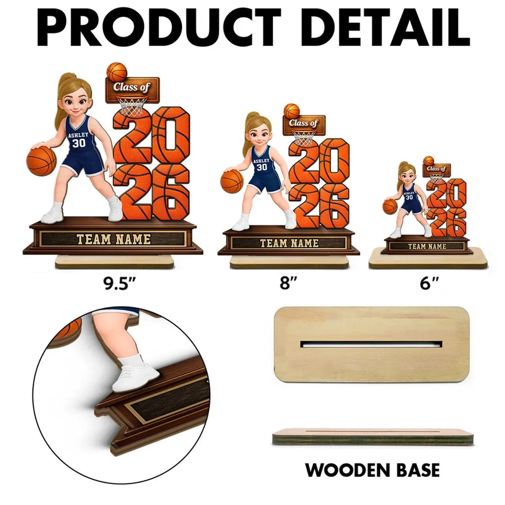 Personalized Basketball Player Graduation Trophy for Kids - Class of 2026 Plaque MagicInPrints