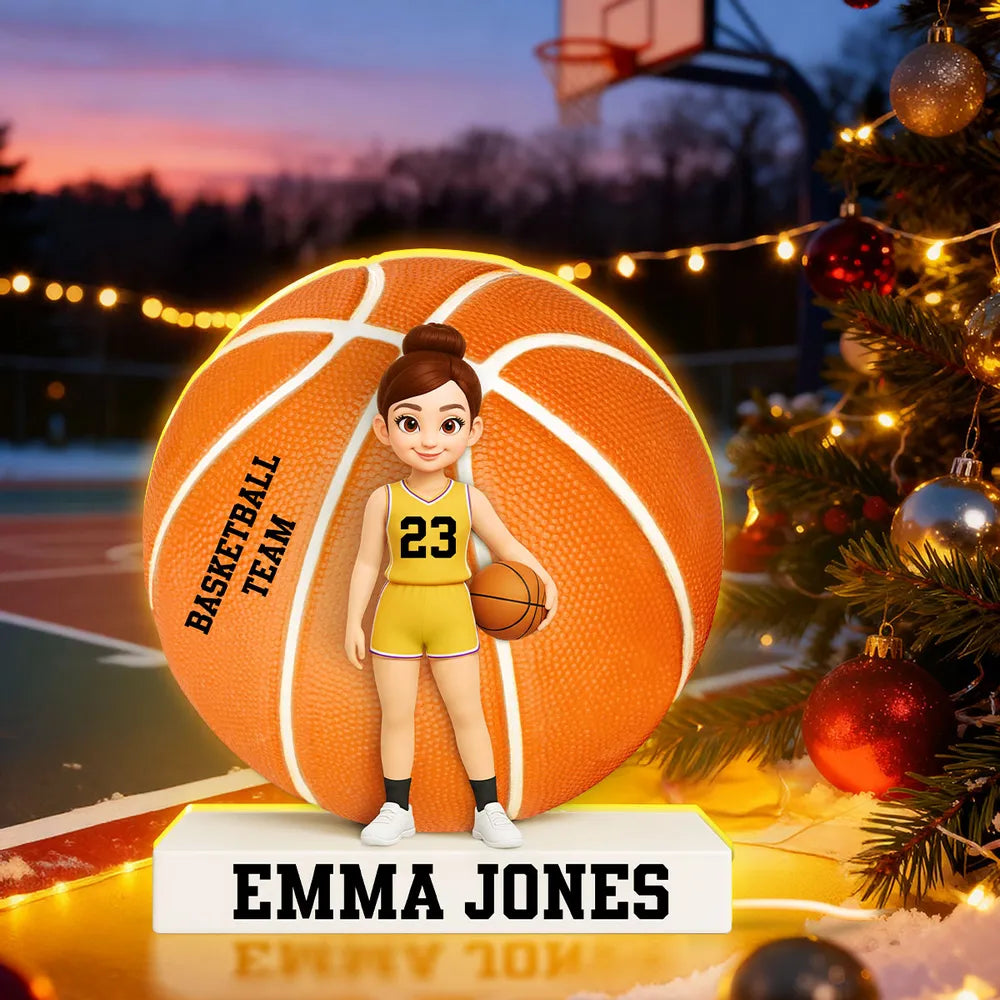 Personalized Basketball LED Night Light for Kids - Custom Name Gift Plaque MagicInPrints