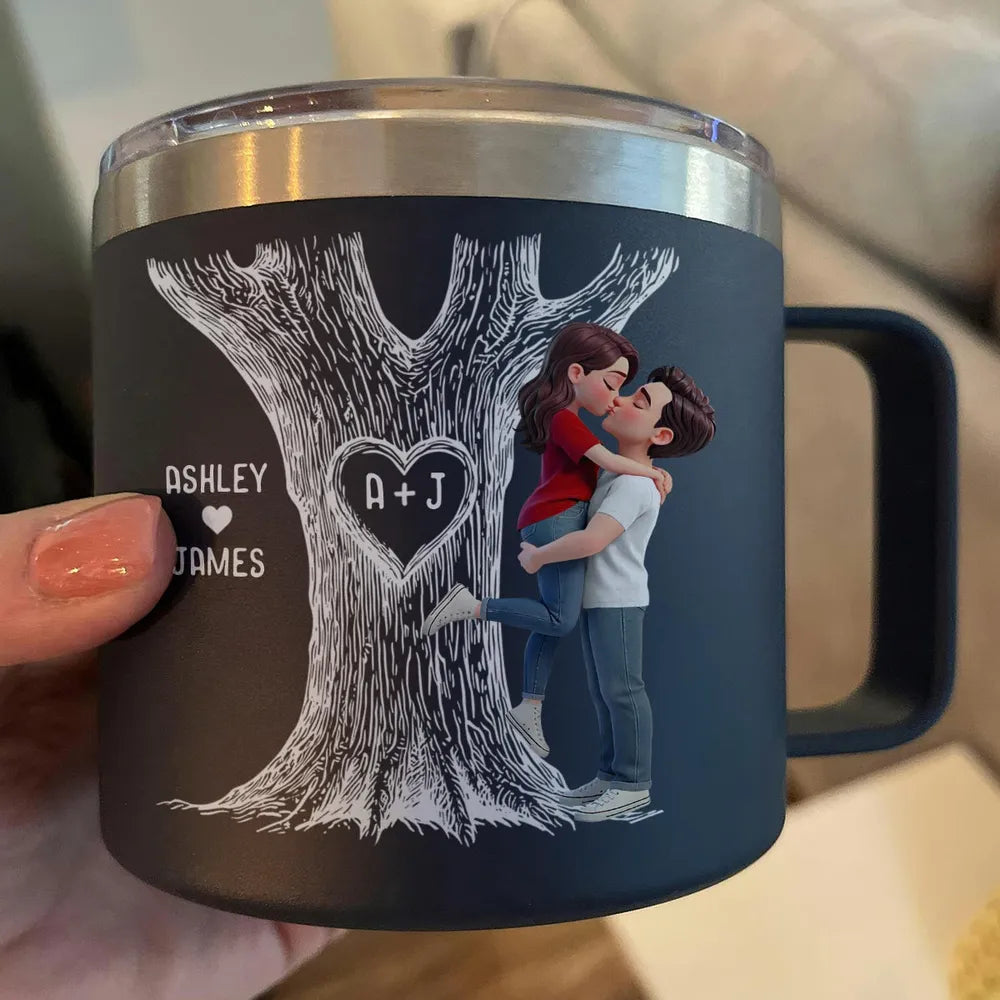 Personalized Couples Mug with Carved Tree Design - Romantic Gift for Anniversaries Cup MagicInPrints