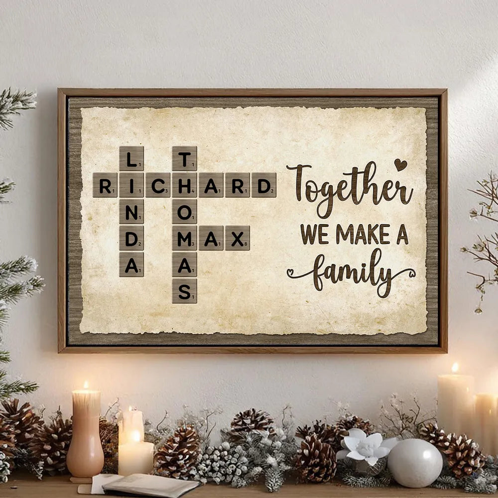 Personalized Family Crossword Wall Art for Home Decor - Sentimental Gift Poster or Canvas MagicInPrints