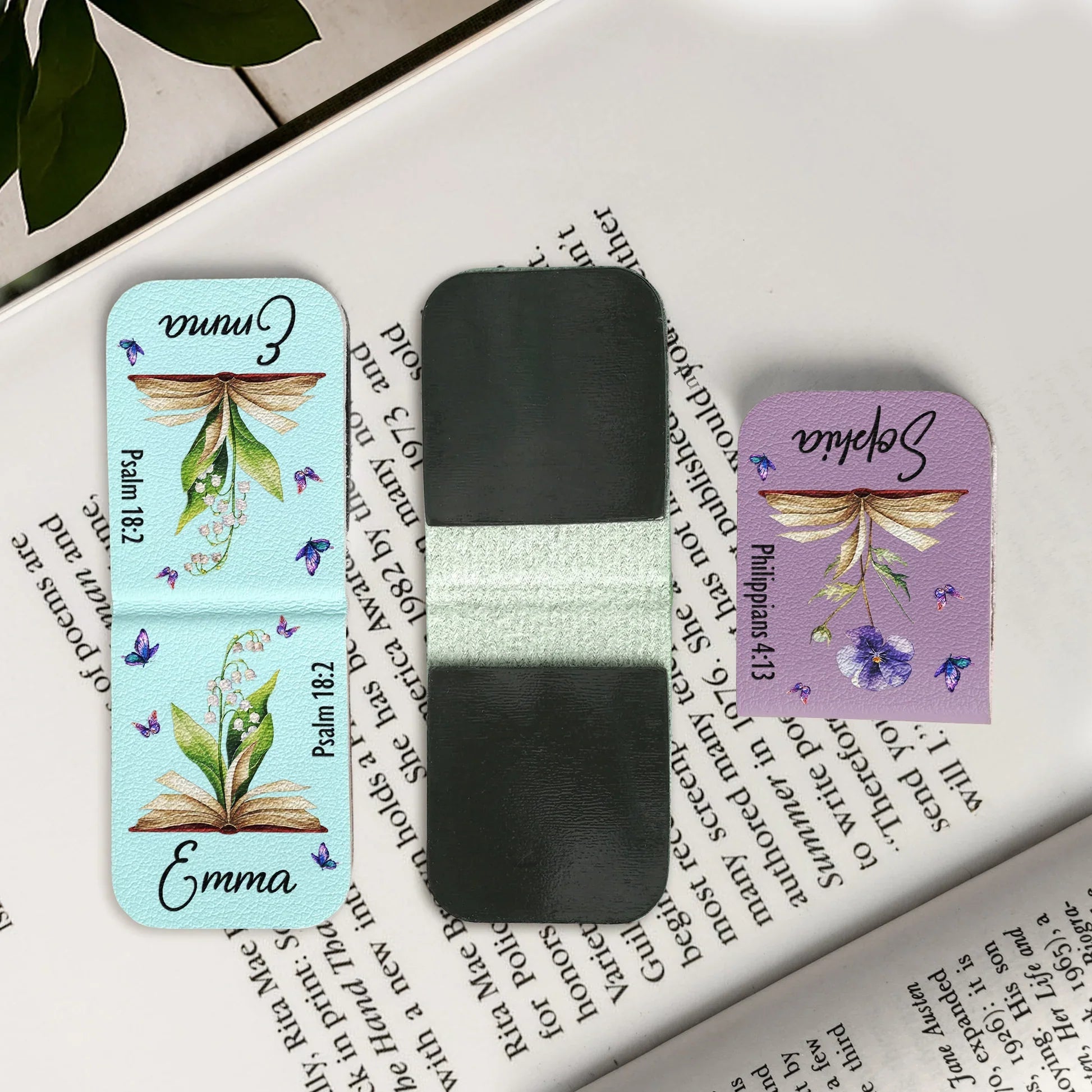 Personalized Leather Bookmarks for Women with Floral Design and Bible Verses - Ideal Gift for Book Lovers Stationery MagicInPrints