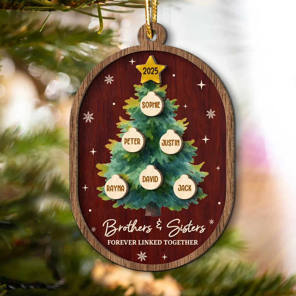 Personalized Family Christmas Ornament for Siblings - Holiday Tree Decoration Ornament MagicInPrints