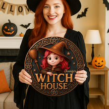 Load image into Gallery viewer, &quot;Enchant Your Space with a Touch of Magic&quot; - Witch House Wood Sign - Personalized Gift for Witch Lovers Wood Sign MagicInPrints
