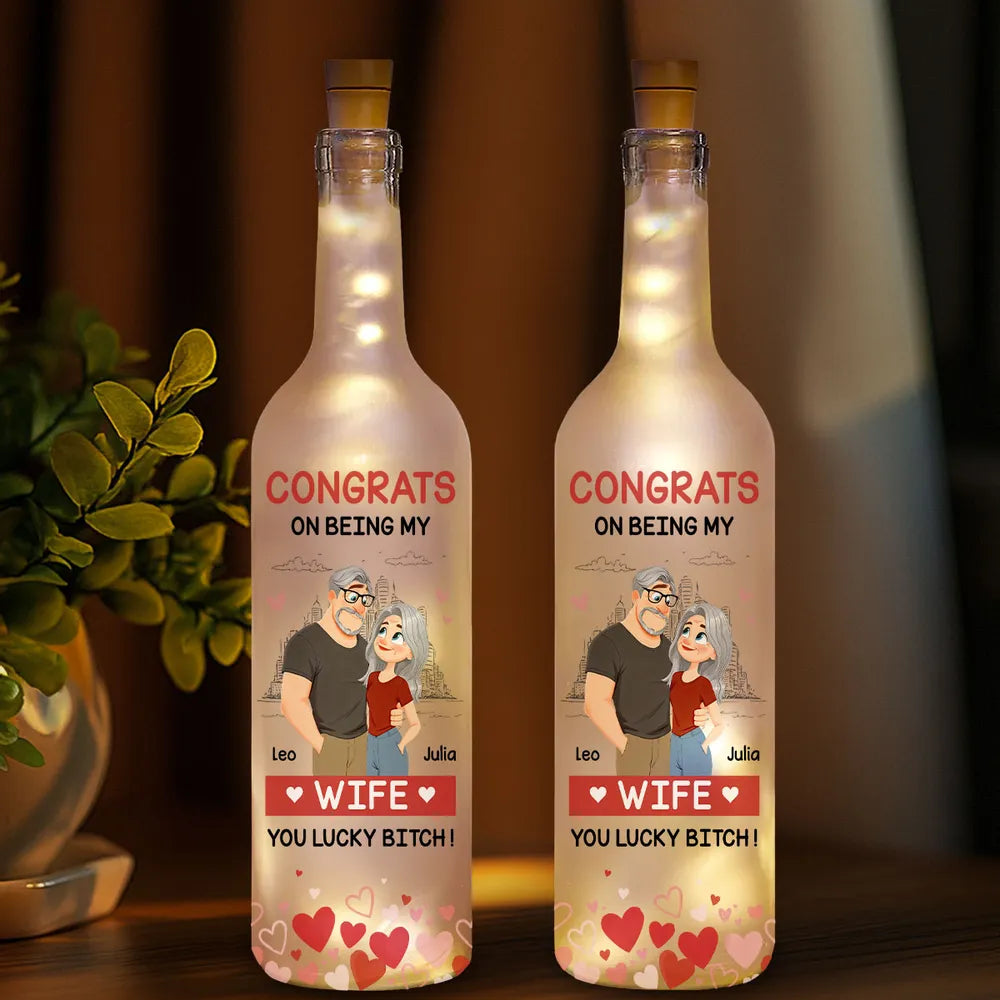Personalized LED Bottle Lamp for Girlfriend - Romantic Gift for Anniversary Lamp MagicInPrints
