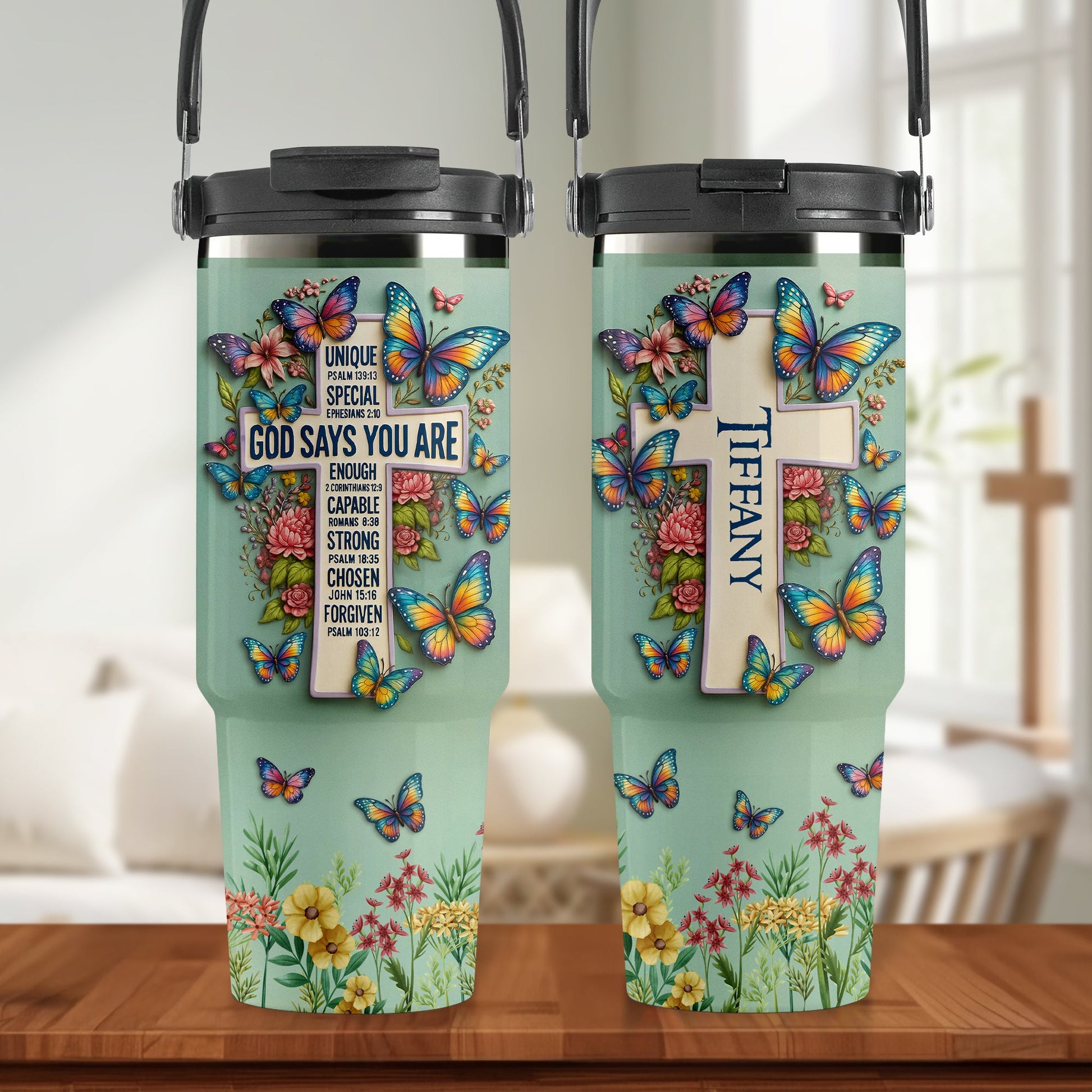 Jesus Tumbler With Handle - Personalized Gifts For Jesus Lovers Tumbler Cup MagicInPrints