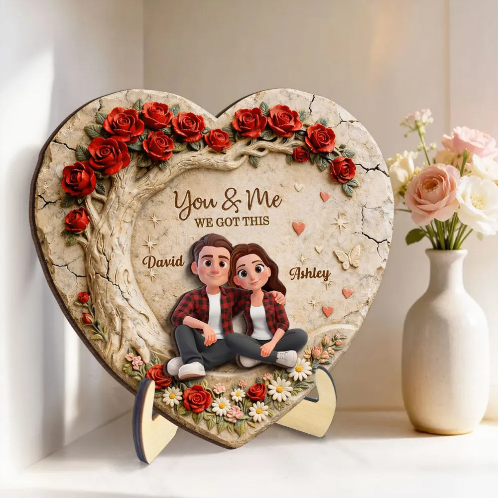 Personalized Heart-Shaped Plaque for Couples - Romantic Gift Plaque MagicInPrints