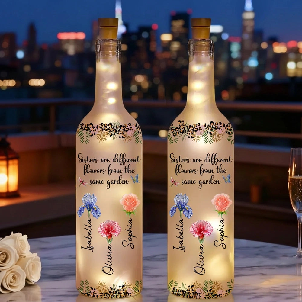 Personalized LED Wine Bottle Lamp for Sisters - Sentimental Gift for Home Decor Lamp MagicInPrints
