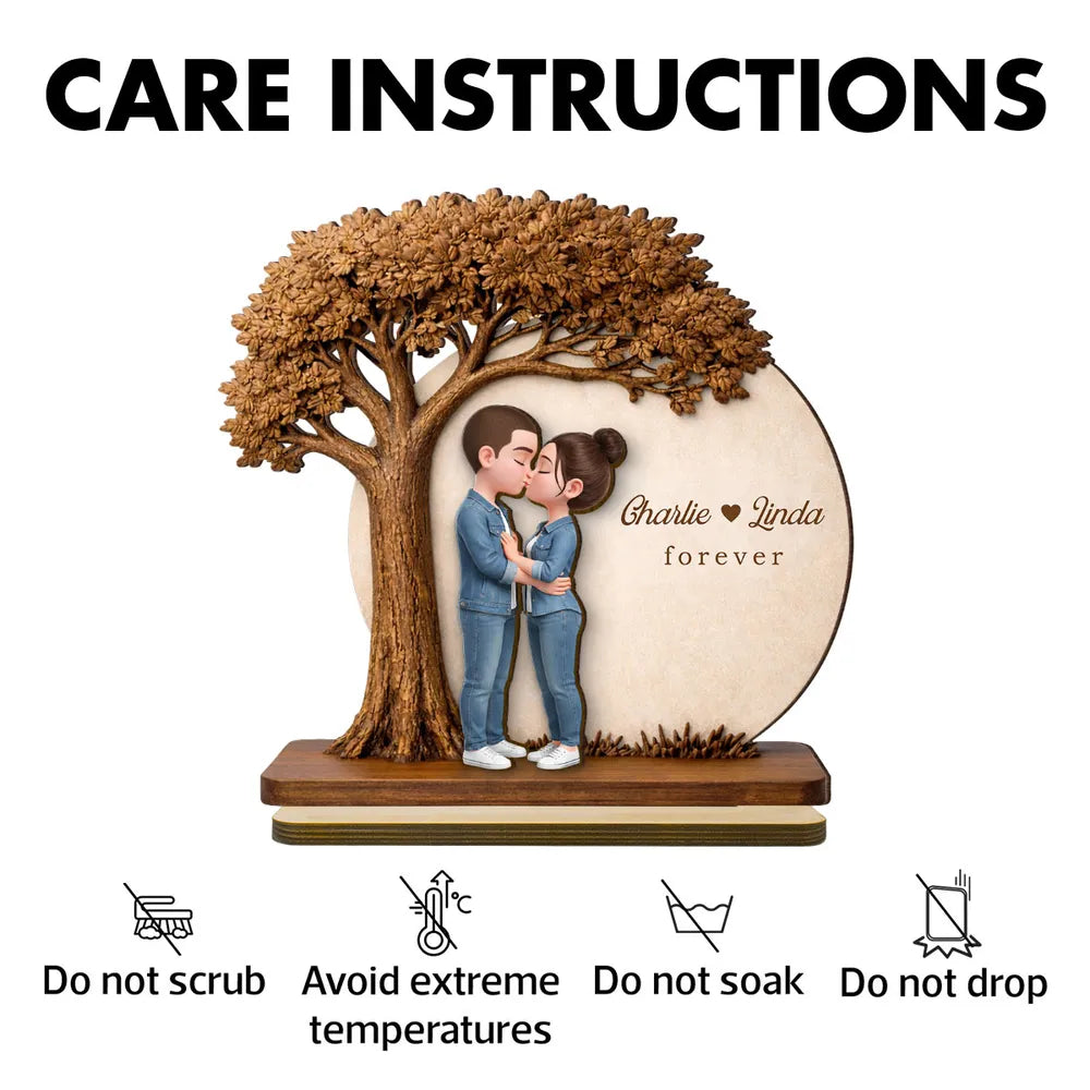 Personalized Couple Figurine with Tree - Romantic Gift for Anniversaries Plaque MagicInPrints