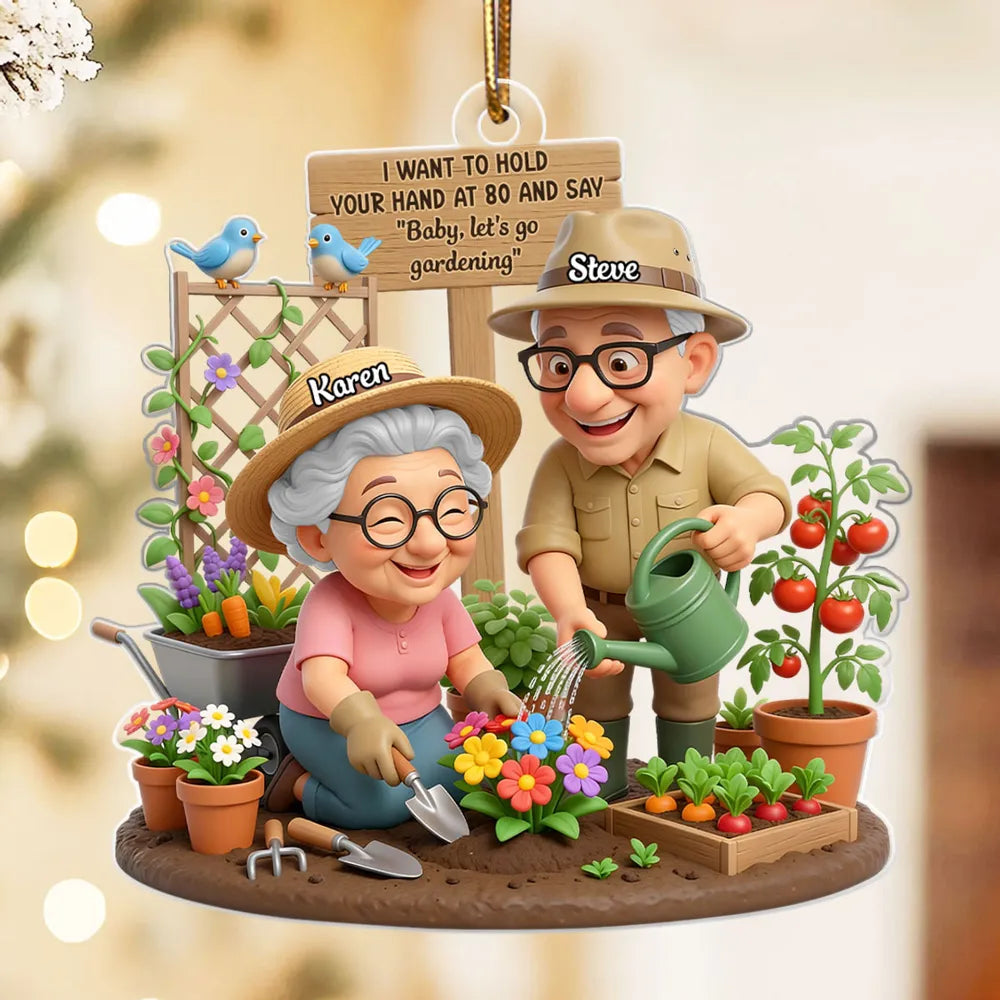 Personalized Gardening Couple Ornament for Seniors - Anniversary Gift Ornament MagicInPrints