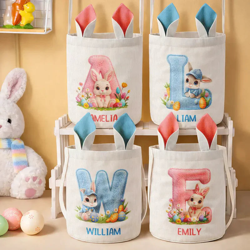 Personalized Easter Bunny Tote Bag for Kids - Custom Name Gift Bag MagicInPrints