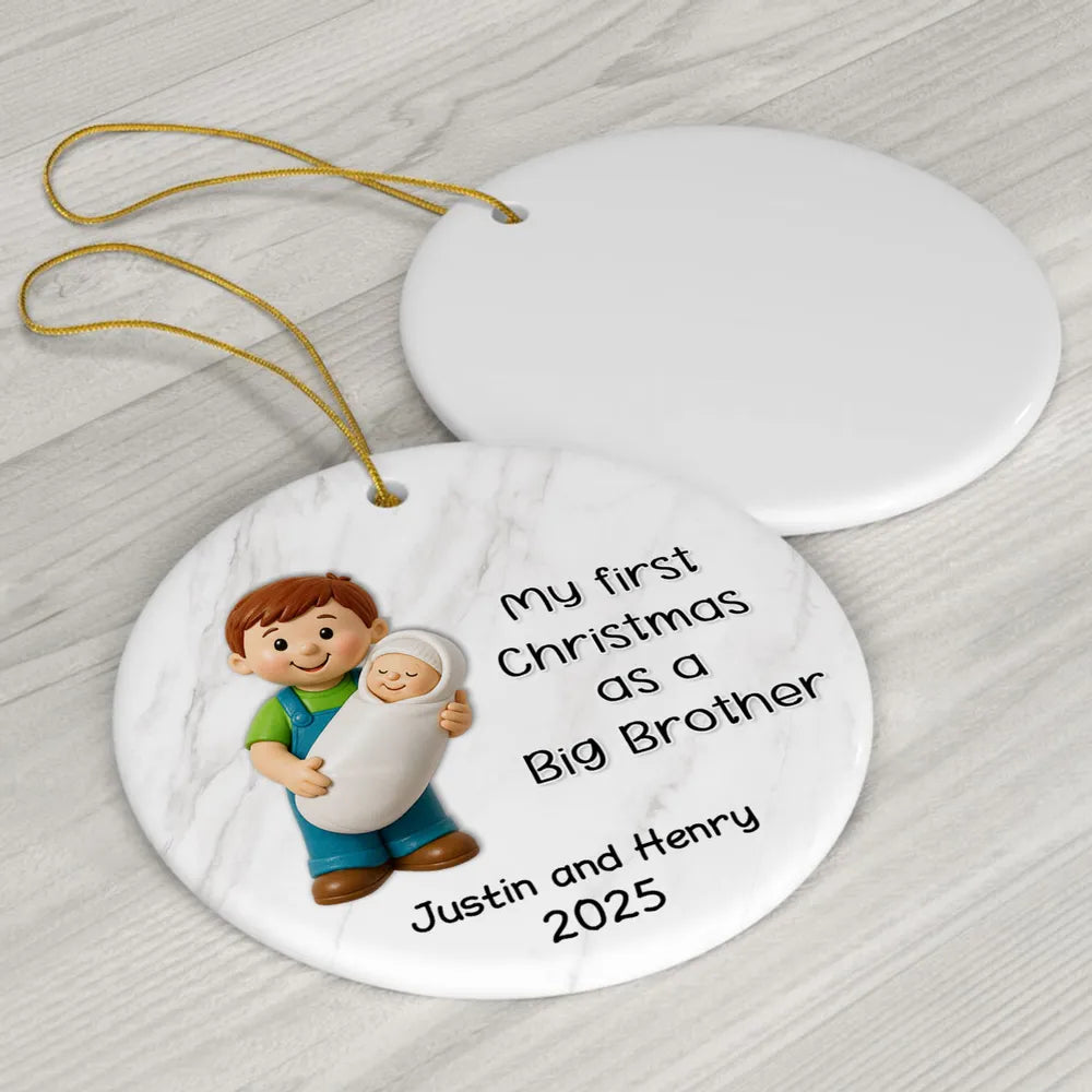 Personalized Christmas Ornament for New Big Brother - First Christmas Keepsake 2025 Ornament MagicInPrints
