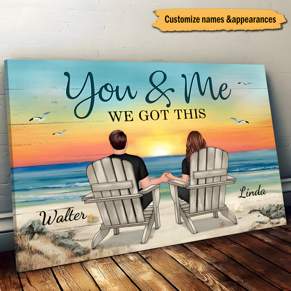 Personalized Couples Beach Canvas Art - Romantic Gift for Anniversaries Poster or Canvas MagicInPrints
