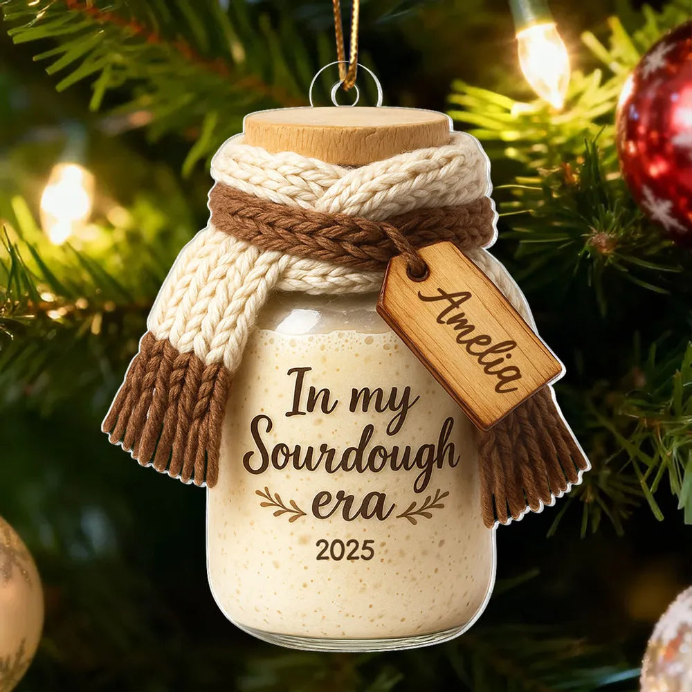 Personalized Sourdough Jar Ornament for Bakers - Christmas Keepsake Ornament MagicInPrints