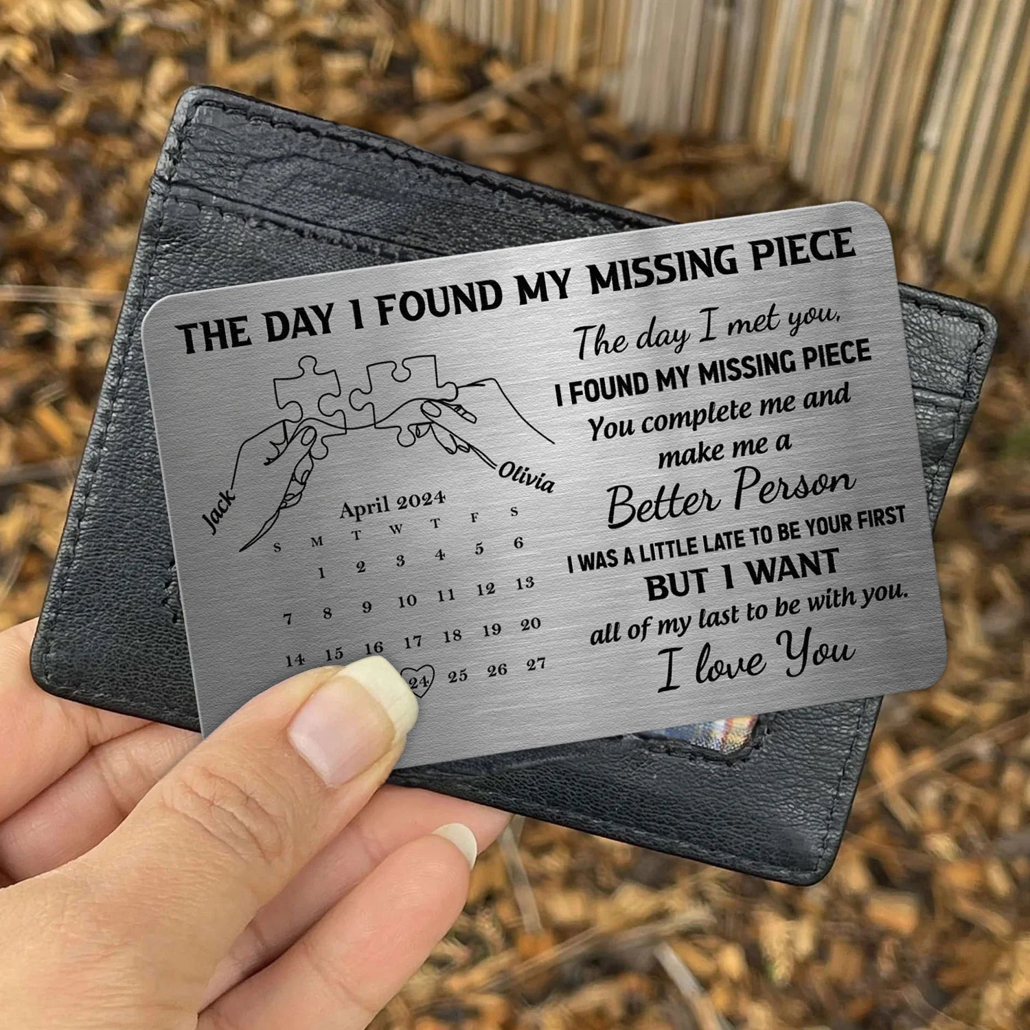Personalized Engraved Metal Wallet Card for Couples - Anniversary Keepsake Wallet Card MagicInPrints