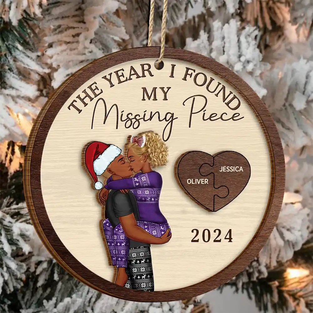 Personalized Couple Ornament for Partners with Puzzle Heart Design - Romantic Keepsake for 2025 Ornament MagicInPrints