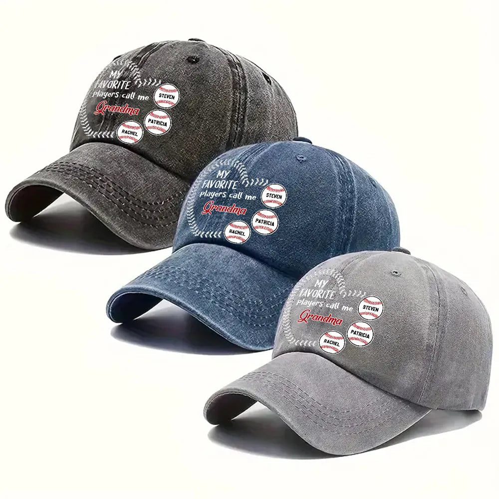 Custom Baseball Cap for Grandma with Personalized Names - Perfect Gift for Sports-Loving Grandmothers Hat MagicInPrints