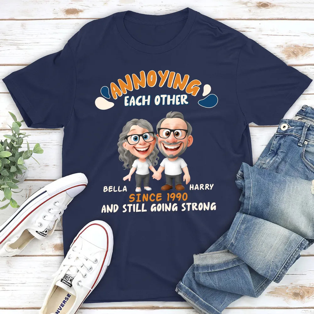 Personalized Couple T-Shirt for Anniversaries - Fun Cartoon Design Cloth MagicInPrints