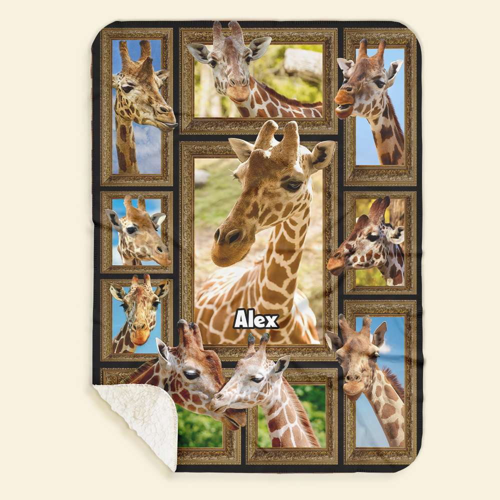 Personalized Giraffe Lovers Blanket Blanket PopCulturePrints