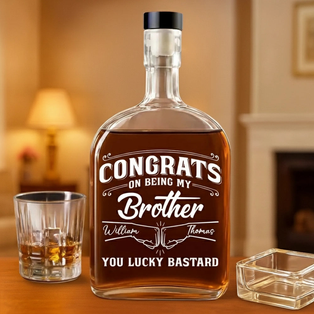 Personalized Whiskey Decanter for Brother - Funny Gift for Special Occasion Kitchen Supplies MagicInPrints