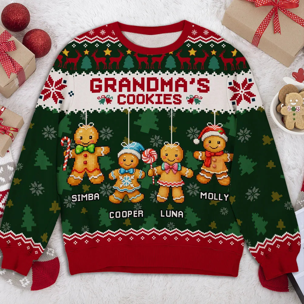 Personalized Grandma's Cookies Christmas Sweater - Family Holiday Gift Cloth MagicInPrints