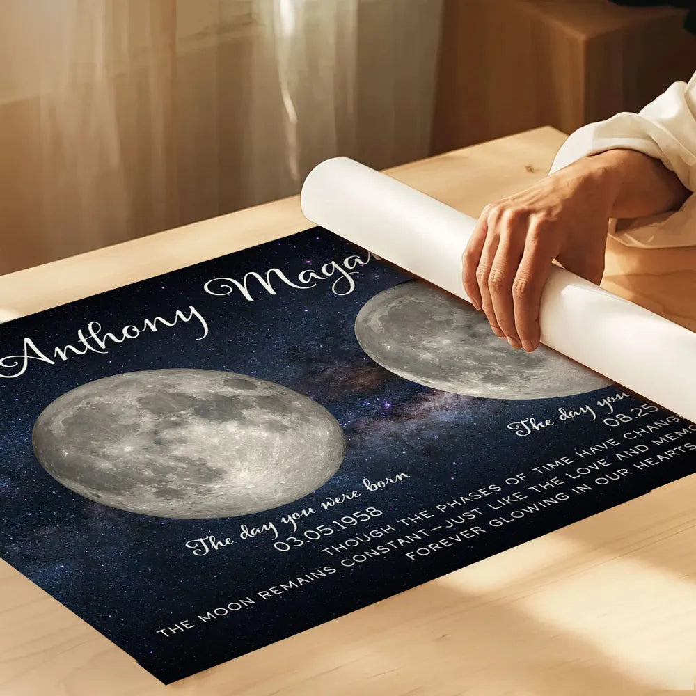 Personalized Memorial Moon Phase Canvas for Loved Ones - Sentimental Tribute Poster or Canvas MagicInPrints