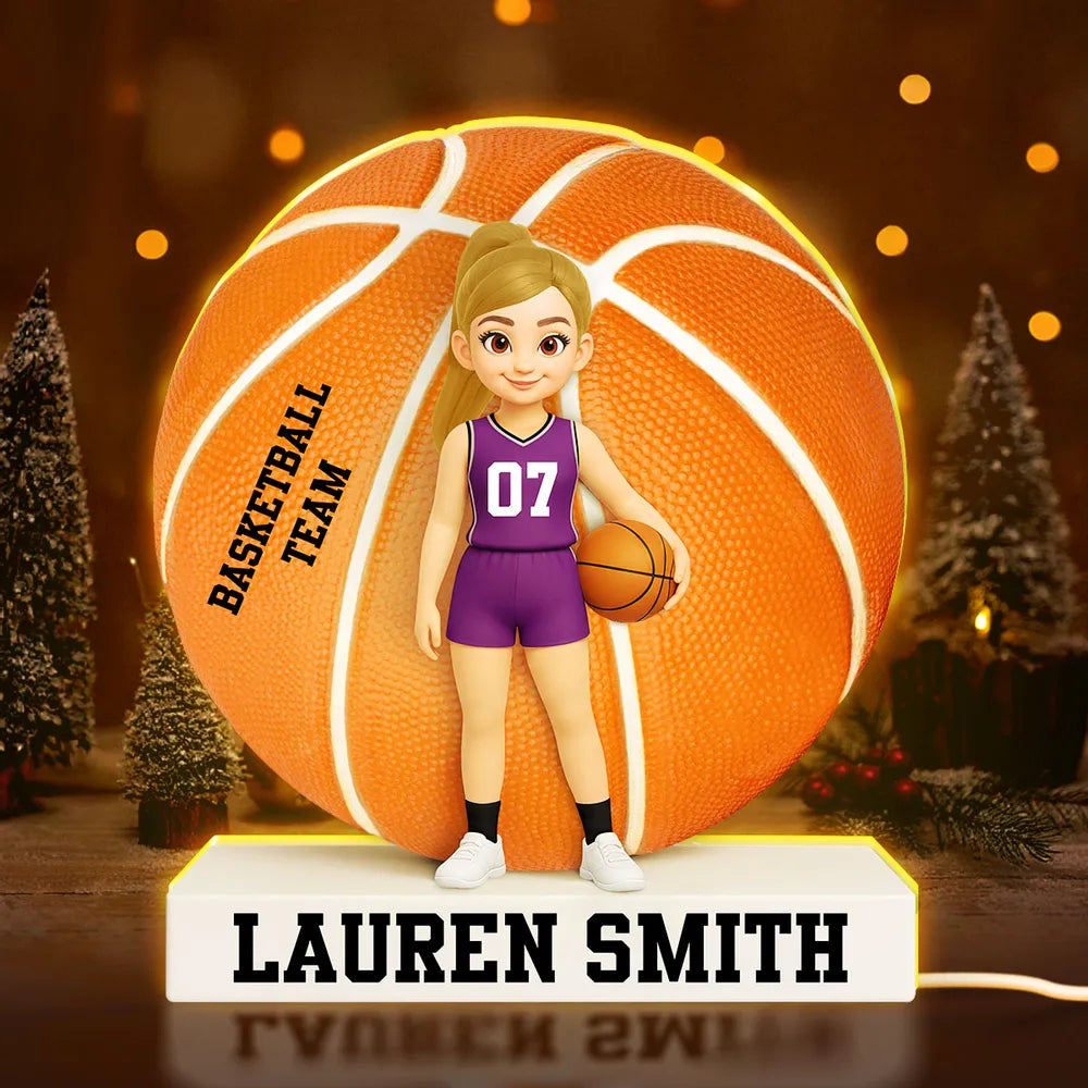 Personalized Basketball LED Night Light for Kids - Custom Name Gift Plaque MagicInPrints