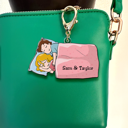 Cute Personalized Couples Keychain - Customizable Valentine's Day Gifts Keychains PopCulturePrints