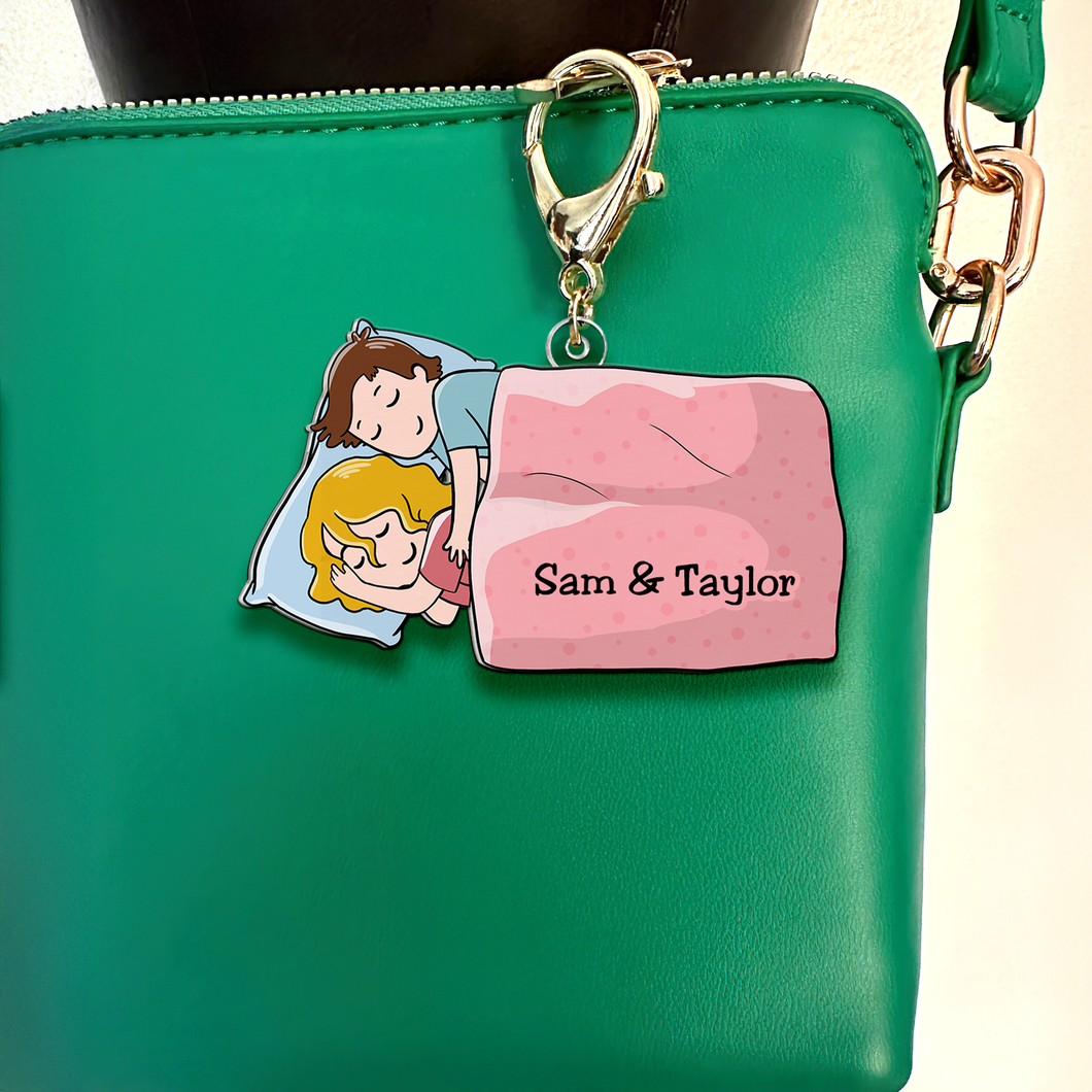 Cute Personalized Couples Keychain - Customizable Valentine's Day Gifts Keychains PopCulturePrints