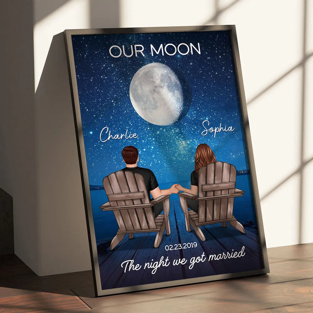 Personalized Starry Night Couple Poster for Newlyweds - Romantic Anniversary Gift Poster or Canvas MagicInPrints