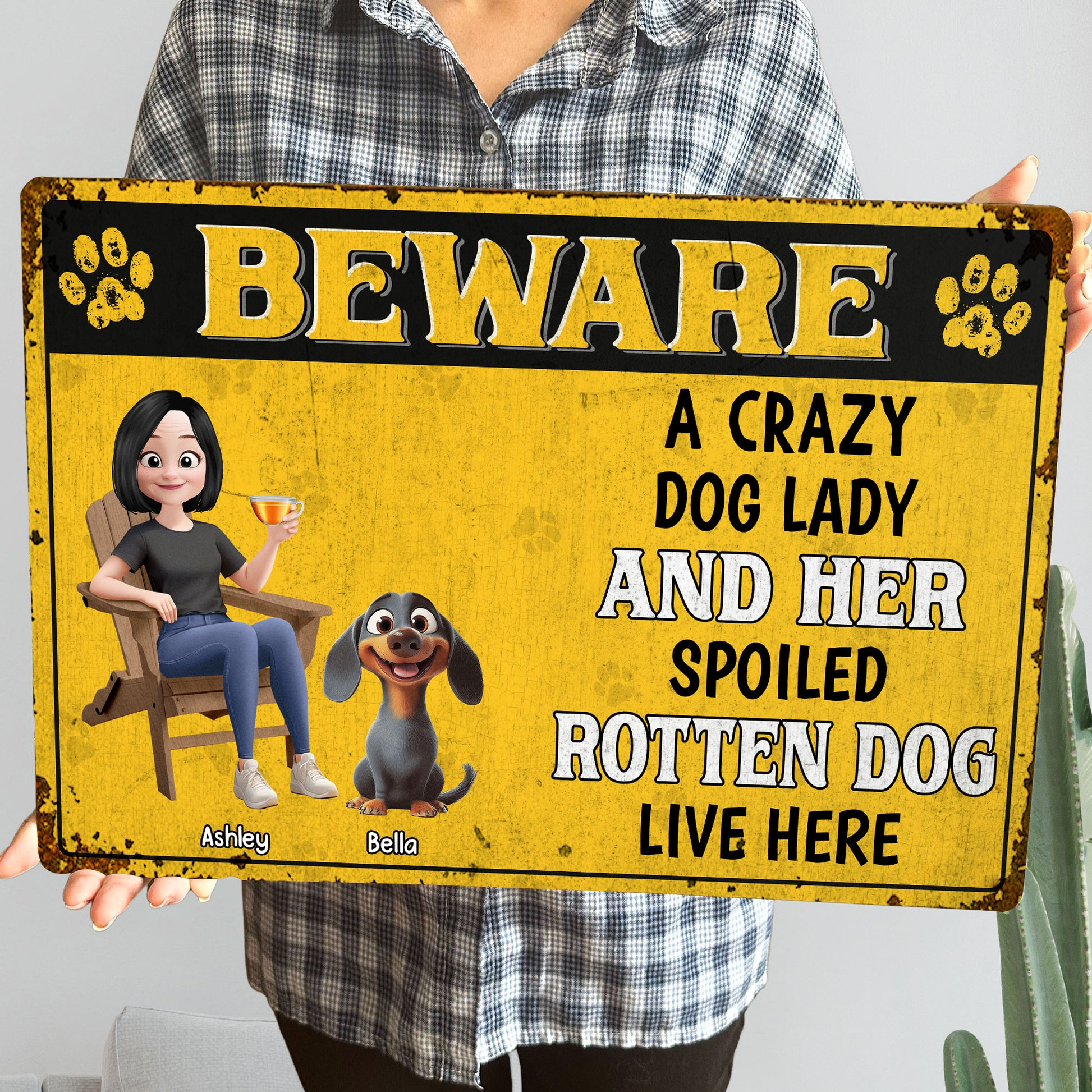 Personalized Dog Lover Garden Sign - Funny Pet Warning for Home Sign MagicInPrints