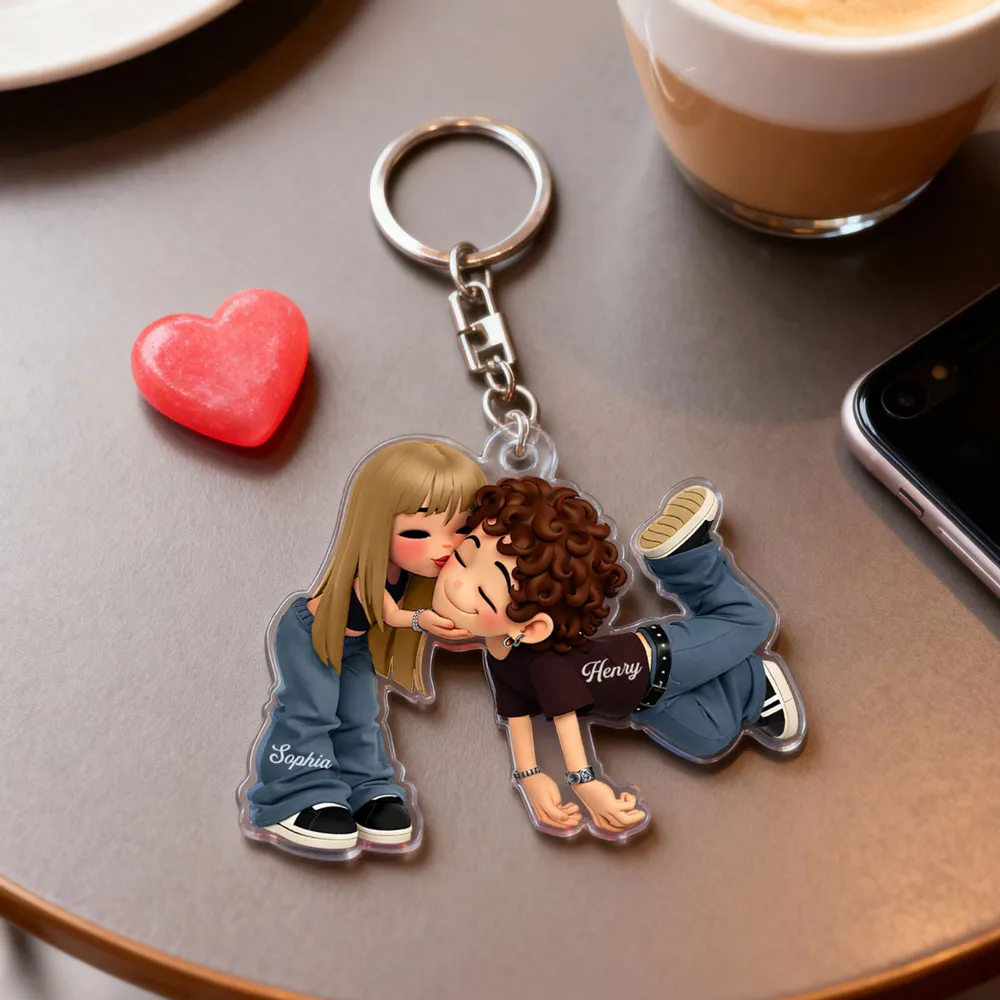 Personalized Couple Keychain for Lovers - Cute Gift for Anniversaries Keychain MagicInPrints