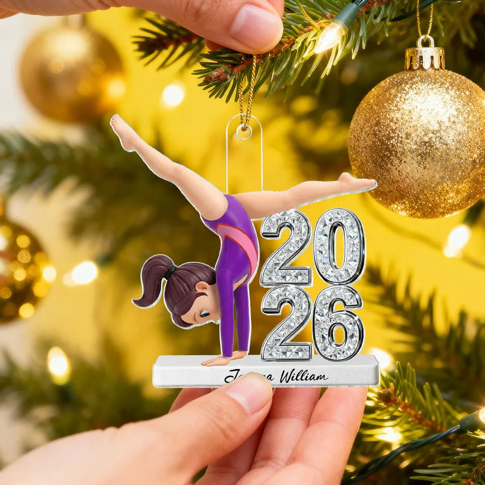 Personalized Gymnast Ornament for Kids with Name - 2025 Holiday Decoration Ornament MagicInPrints