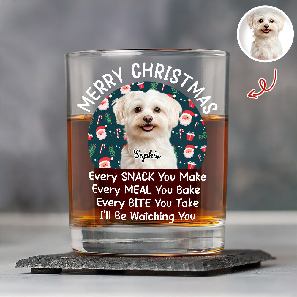 Personalized Dog Lover Whiskey Glass - Merry Christmas Gift Cup MagicInPrints