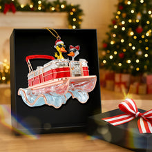 Load image into Gallery viewer, “Fun with Friends on the Water!” - Fun Duck Pontoon Trip Ornament, Personalized Gift for Pontoon Lovers Ornament MagicInPrints
