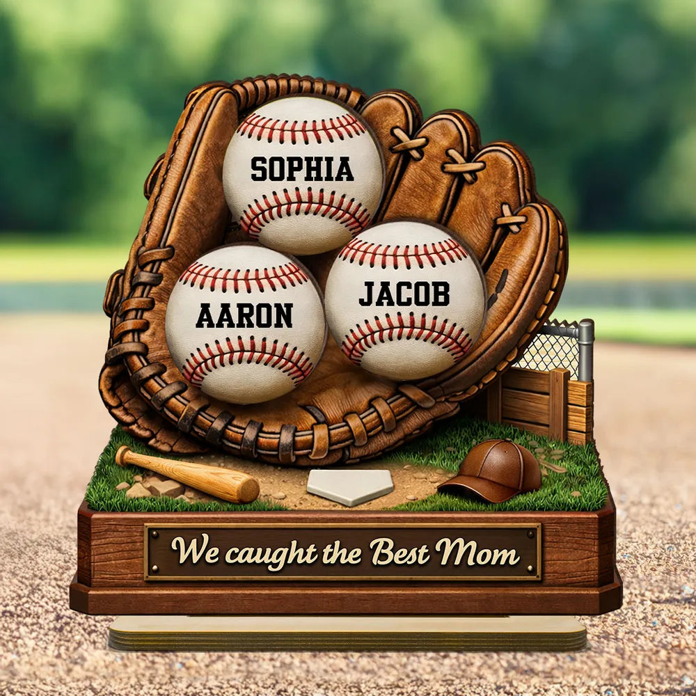 Personalized Baseball Glove Display for Mom - Mother's Day Gift Plaque MagicInPrints