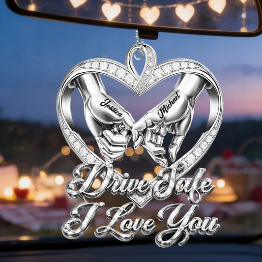 Personalized Car Hanging Ornament for Couples - Drive Safe I Love You Gift Car Hanger MagicInPrints