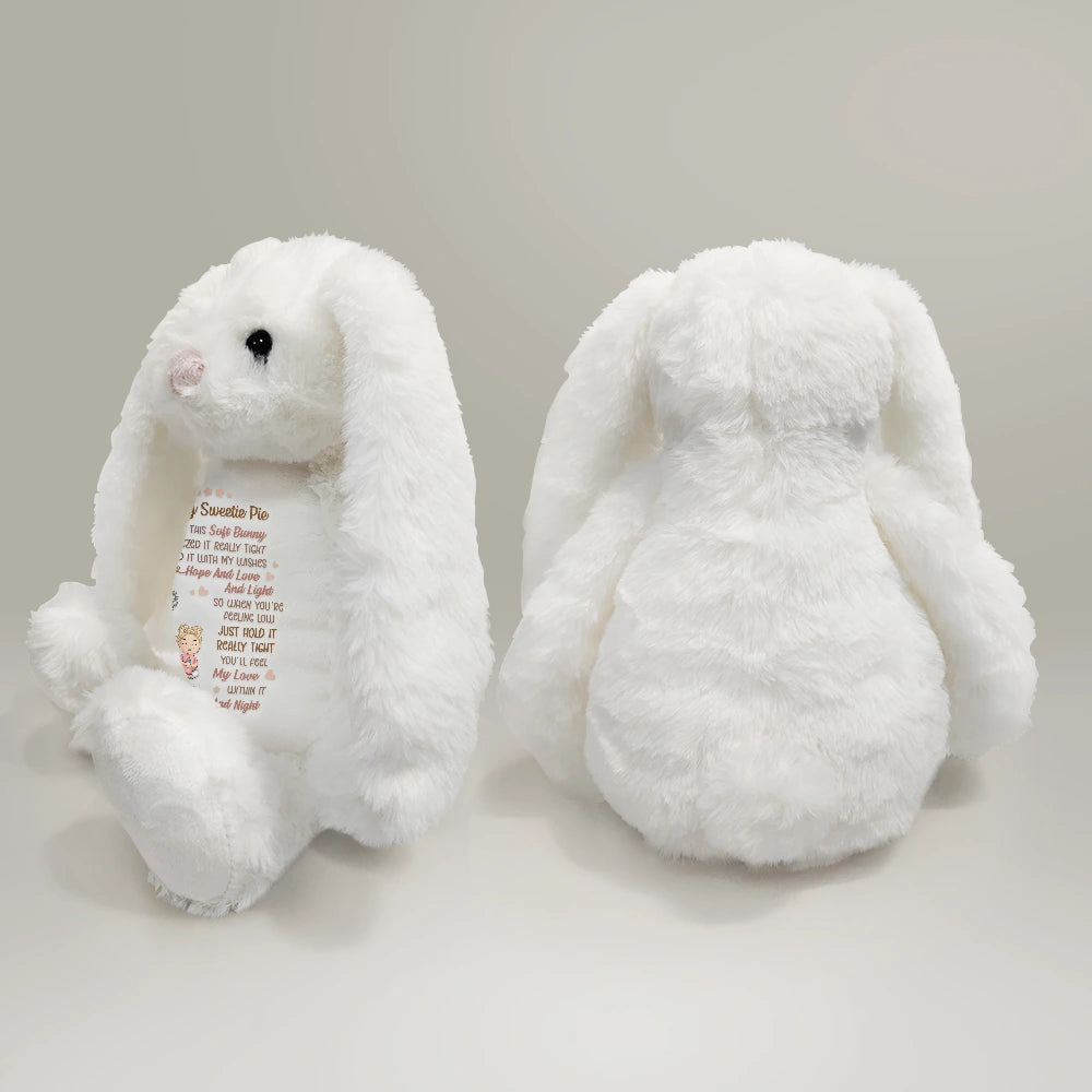 Personalized Soft Bunny Plush for Granddaughter - Sentimental Gift from Grandma Plaything MagicInPrints