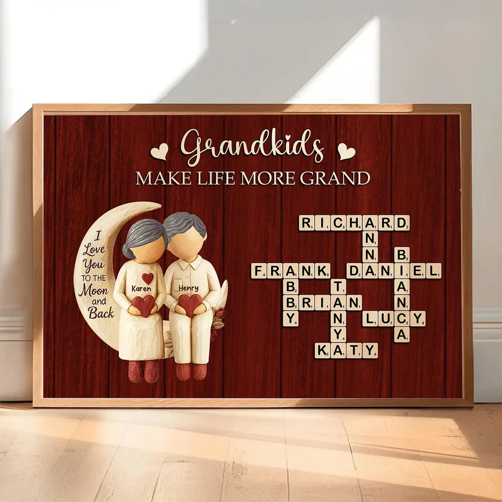 Personalized Grandparents Canvas Wall Art with Grandkids Names - Heartfelt Family Gift Poster or Canvas MagicInPrints