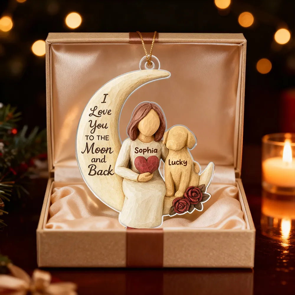 Personalized Moon and Back Ornament for Dog Lovers - Sentimental Gift Ornament MagicInPrints