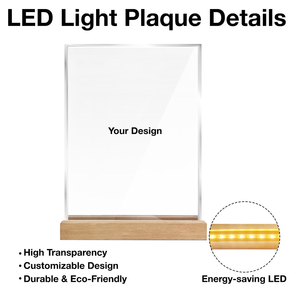 Personalized LED Acrylic Night Light for Couples - Romantic Gift for Anniversaries Plaque MagicInPrints