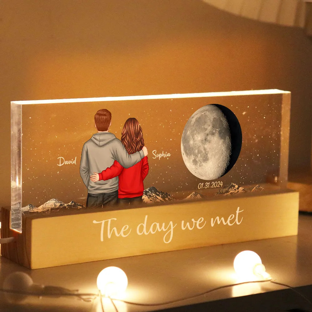 Personalized Moon Lamp Couples Gift with Custom Names - Anniversary Keepsake Plaque MagicInPrints