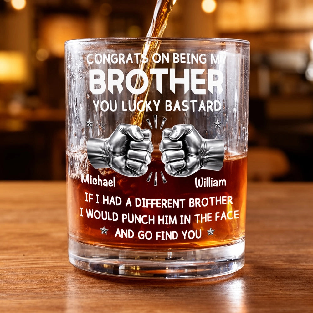 Personalized Funny Whiskey Glass for Brother - Birthday or Special Occasion Cup MagicInPrints