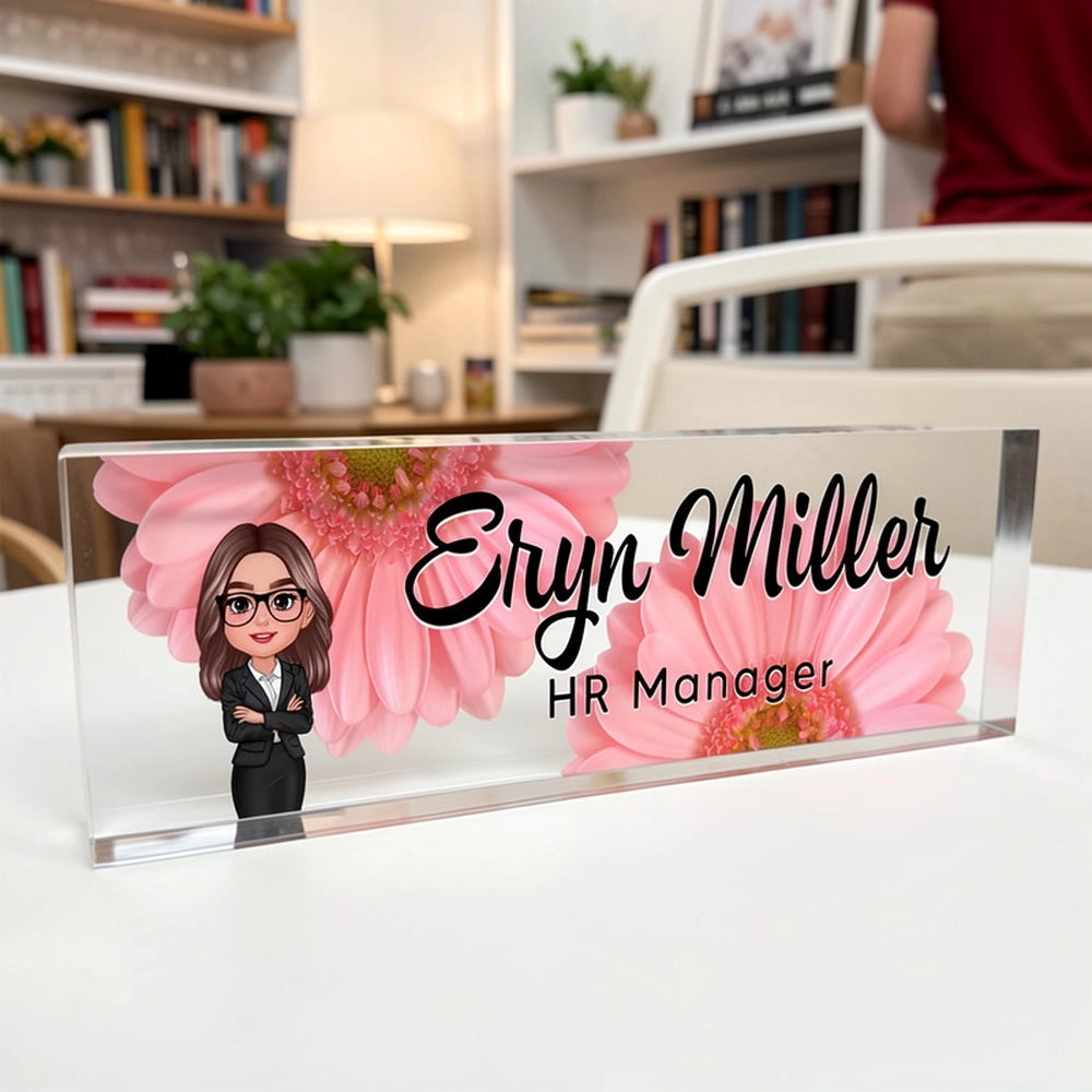 Custom Acrylic Desk Name Plate for Professionals - Office Decor Plaque MagicInPrints