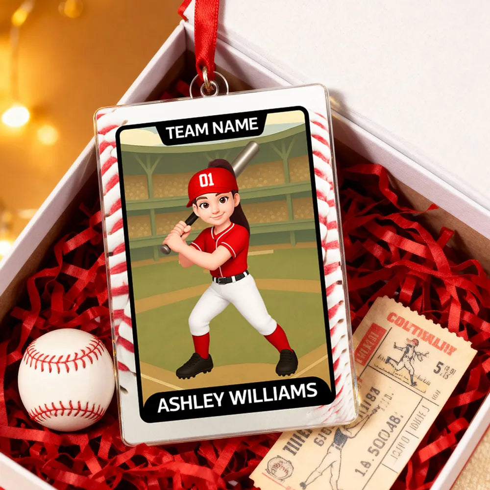 Personalized Baseball Ornament for Kids - Custom Team Name and Player - Christmas Gift Ornament MagicInPrints