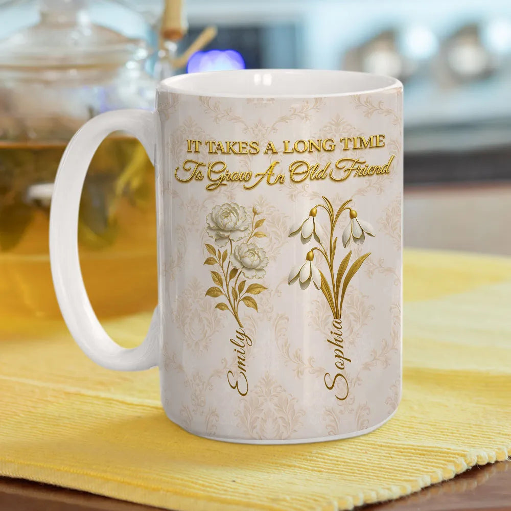 Personalized Friendship Mug for Women - Floral Design with Names - Sentimental Gift Cup MagicInPrints