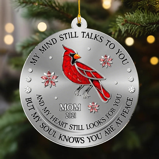 Personalized Memorial Ornament for Mom with Cardinal Design - Sentimental Keepsake Ornament MagicInPrints