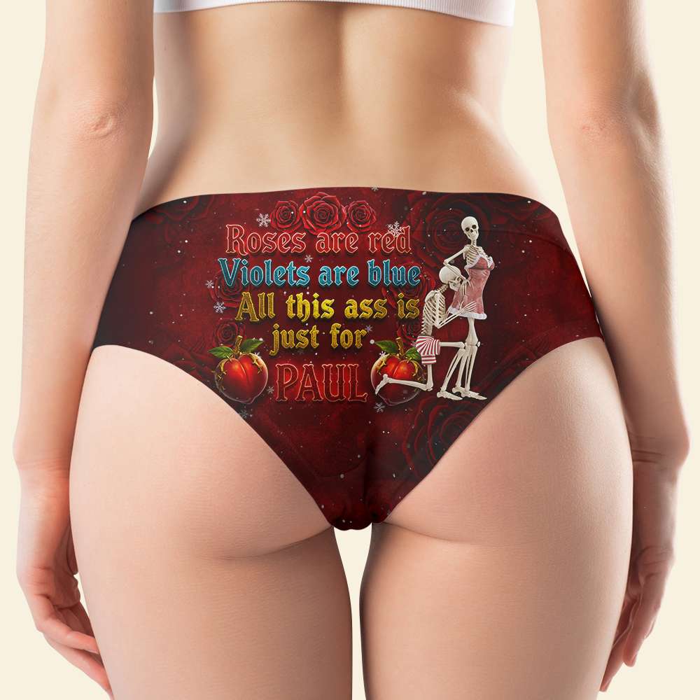 Roses are Red, Violets are Blue - Funny Skeleton Couple Women's Briefs - Personalized Gift for Unique Women Boxer Briefs MagicInPrints