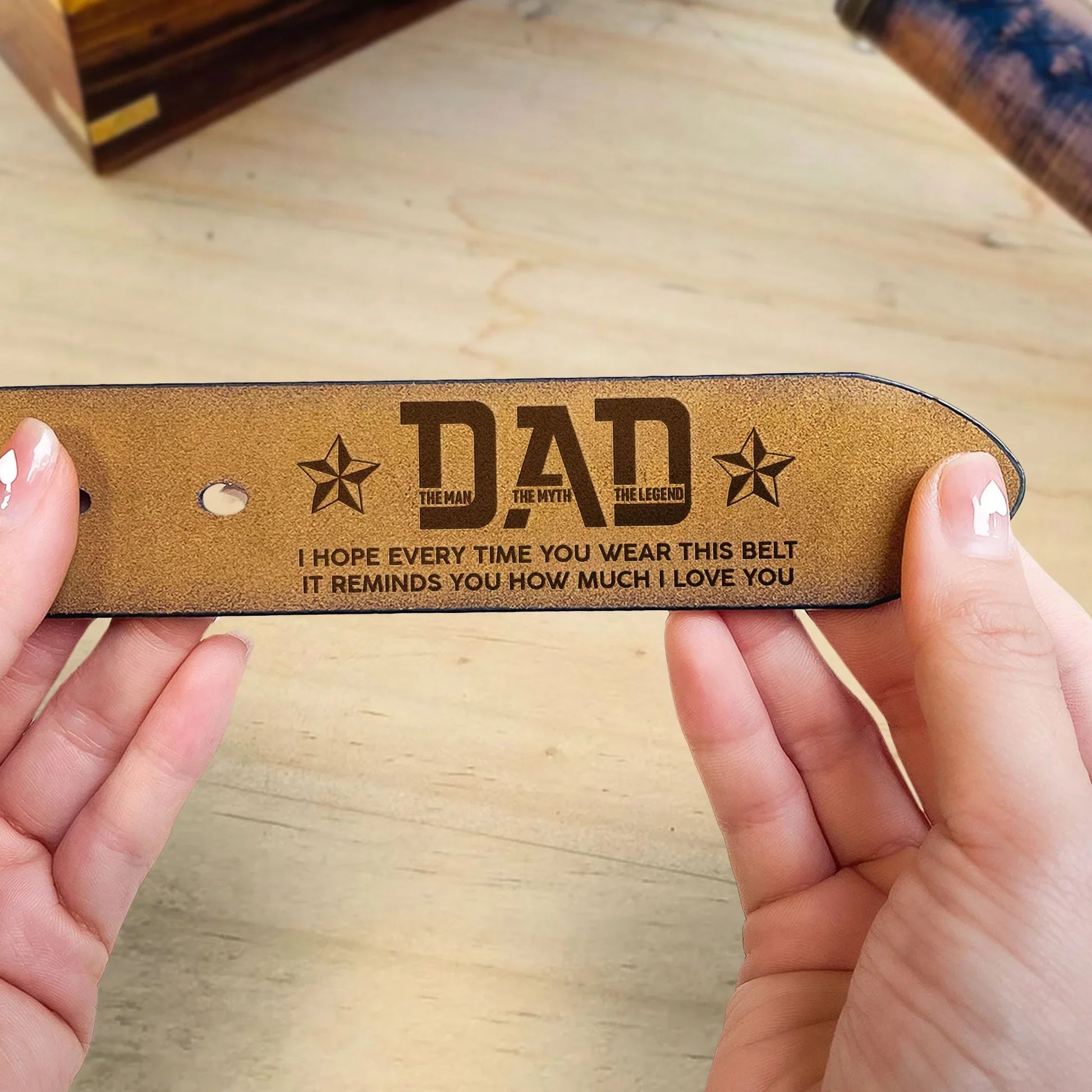 Personalized Leather Belt for Dad - The Man, The Myth, The Legend - Sentimental Gift Belt MagicInPrints