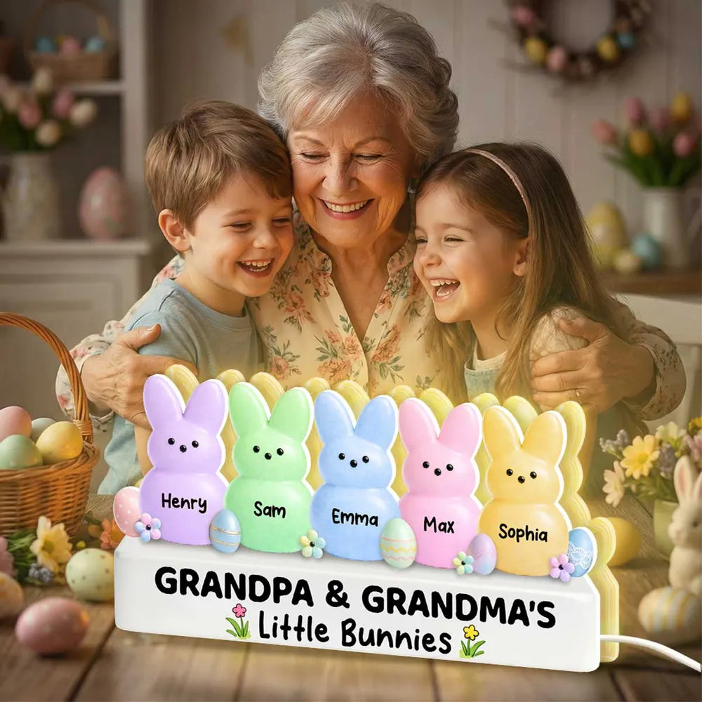 Customizable Bunny Family Light for Kids - Easter Gift Plaque MagicInPrints